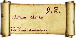 Jáger Réka névjegykártya